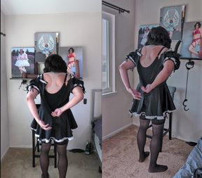 Getting Dressed and Plugged with Sissy Maid Candy