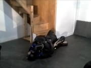 frogman struggles against basement frogman