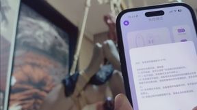 Oily gray stockings girl with straight arms suspension