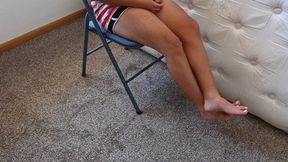 Foot smothering with ballbusting by hand with Dylan (4k)