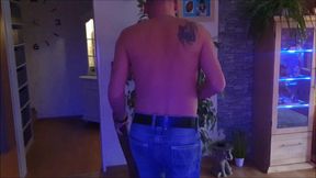 Blowjob standing on the chair