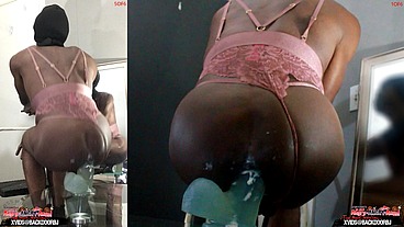 *MEMBERS ONLY* Members Only BONUS! ( 2 Angles ) Ass Monkey's Ass lips - Gaysex Bottom Bitch Deep Anal In Panties - Angle 1/5 of 6