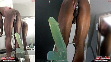 *MEMBERS ONLY* Members Only BONUS! ( 2 Angles ) Ass Monkey's Ass lips - Gaysex Bottom Bitch Deep Anal In Panties - Angle 1/5 of 6