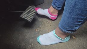 Chrissy pedal pumping in socks pt3