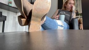 Gwen's Soft Sexy Soles on Your Eager Face After Her Boots &amp; Socks Come Off