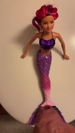 Horny Cindy (Barbie Gem Mermaid Doll from the Dreamtopia Collection) is cum hungry!