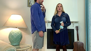 Stepson fucks stepmom stuck in the fireplace instead of doing his chores - Erin Electra