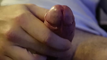 Playing with foreskin and cumming extra close