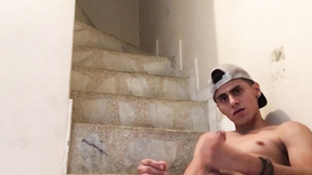 Adorable Latina guy shows off his huge dick in solo masturbation