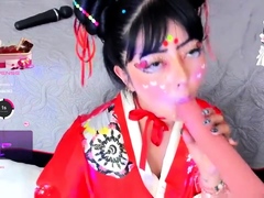 Japanese teen uses toys to pleasure pussy