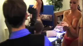 Two slutty girls compete to be fucked deepest in their ass