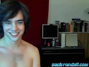 Young athletic Zack Randall masturbates solo and cums on cam