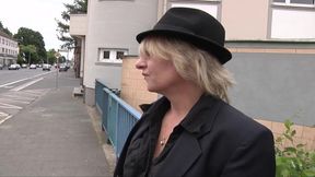 German cougar stuffs herself with a big dildo