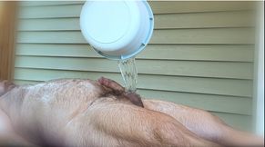 guy gets hard getting a body scrub