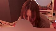 【女装】濃厚フェラで大量口内発射＆ゴックン♡鏡越しのお尻と電マオナニー