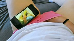 POV CUTE STUDENT TOUCHING HER PUSSY WHILE WATCHING HENTAI MORNING ORGASM