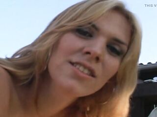 Golden-haired Chick Moans Wildly Taking Huge BBC Outdoors