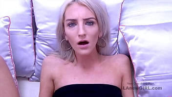 Blonde amateur gives a deepthroat blowjob