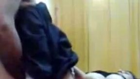 Lewd amateur chubby Arab couple has steamy sex in missionary pose