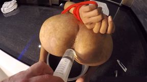 Pissing on ass and filling it to squirt