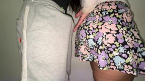 a stranger touches a stranger s skirt with his dick and she likes it