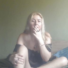 Lonely blonde beauty has a lockdown isolation masturbation