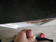 19-Year-Old jerks off in front of a mirror