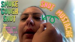 Snotstache Shenanigans: Malory Gets Gooey in Banana Pajamas