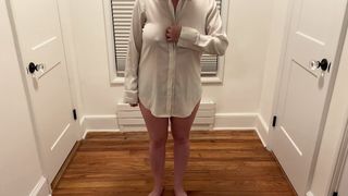 "Wife undresses and gives blowjob"
