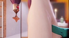 Teen Mona With a Mounted Dildo in The Shower