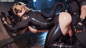 NSFW Animated Yaoi a Hero Cat Needs Care and to Be Fed Cocks.