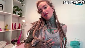 Private Fuck Session with Sexy Dreadhead Tattooed Girl Ends with Cum All Over Her
