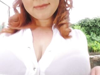 Curvy Redhead mother I'd like to fuck With Biggest Natural Breasts Plays With Her Plump Vagina