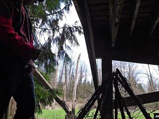 johnholmesjunior visits a vancouver park after work for risky solo show with giant shooting load