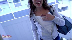 Cute Skinny Brunette Mercedez Deepthroats A Big Cock And Swallows Cum!