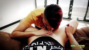 camilo brown sucking your cock deepthroat and drinking your cum load pov