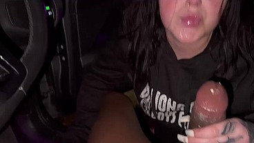 Maddison black sucks cock again in her car and nearly got caught