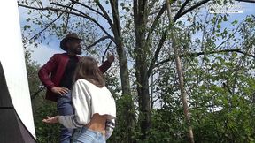 lili charmelle - cowgirl fucking in public outdoors - behind the scenes