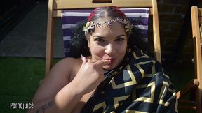 interracial lesbian rooftop cum party starring sexyspice36 and juliet redhead