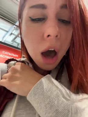Inked Redhead Shows Off Tattoos and Body in Public