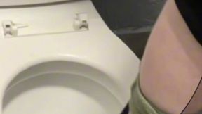 boy opens cubicle and catch his friend peeing (in a club s public toilets)