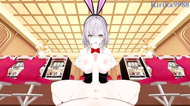 Shirogane Noel (Bunny Girl) and I have intense sex in the casino. - Hololive VTuber POV Hentai