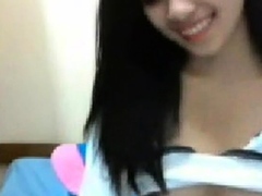 Skinny Indonesian Teen Shows Off Her Tits on Webcam