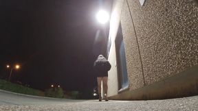 CD is out and about at night on the streets filming it all