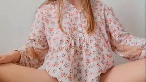 Amateur cutie with big natural tits gets excited on camera