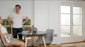 Stepdad's bulge catches stepdaughter's eye