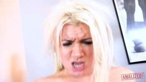 ANALIZED Hot Blonde Anal Whore Layla Price Gets DP By 2 BBC's
