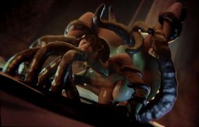 Lara Croft Excessively Filled With Tentacles (Stomach Bulge)