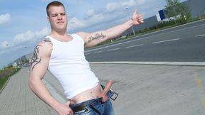 Hitchhiker Paul Fucks Twink Stranger Nathan in Public