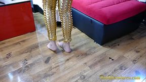 Brunette cosplay alien costume pipi accident